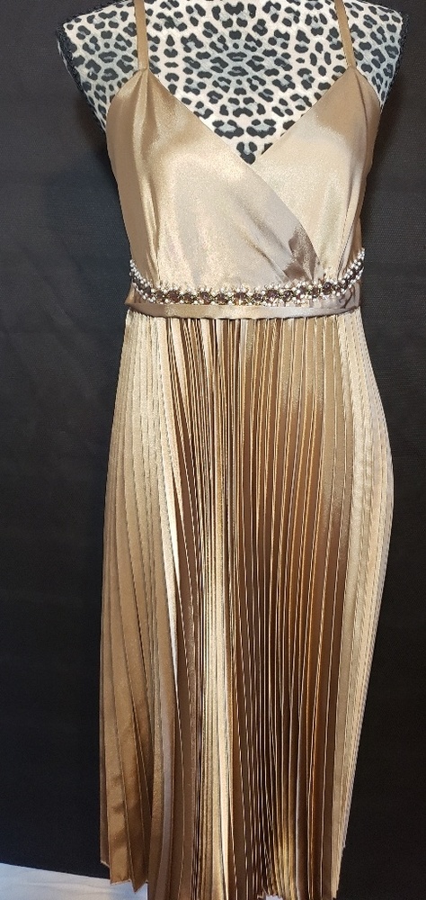 Gold Party Dress SIZE L Approx  14